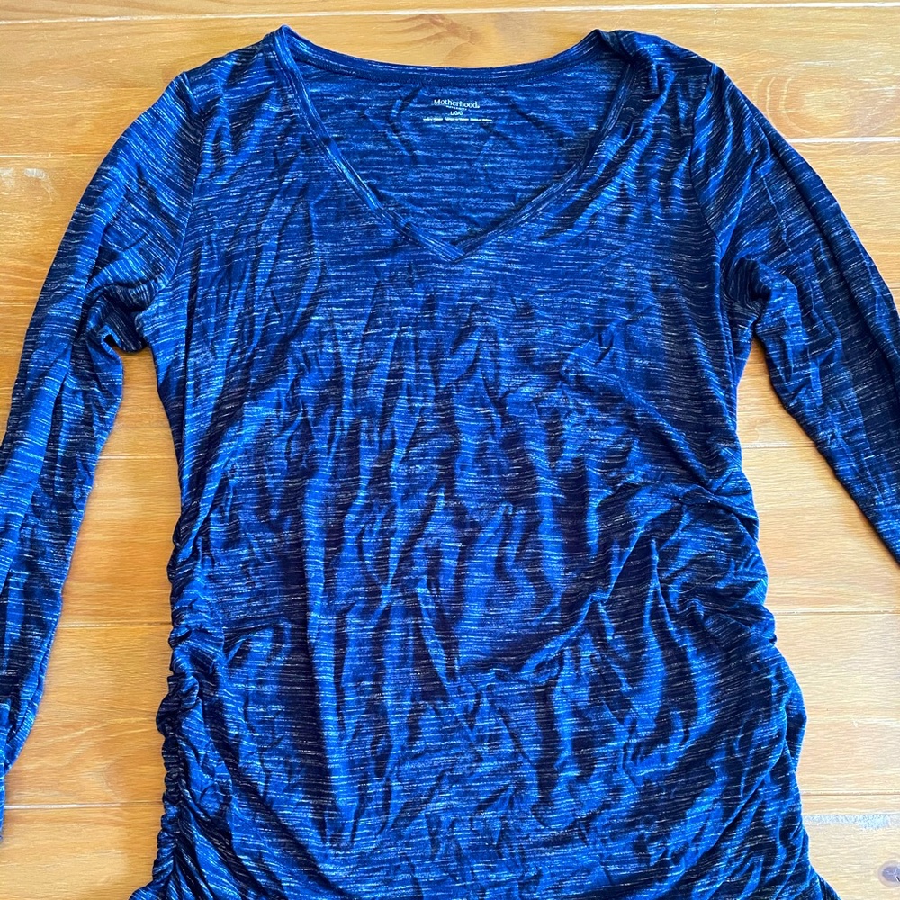 Maternity motherhood maternity large blue 3/4 sleeve top